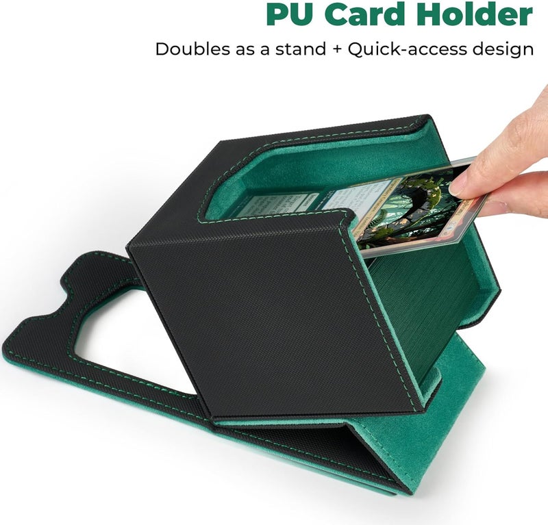 Fabmaker Deck Box Compatible with MTG Commander, (patent Pending) Magnetic Trading Card Storage Box with Commander, Fits 100 Double-Sleeved Cards, Card Box Compatible with Magic the Gathering, Red - Image 3